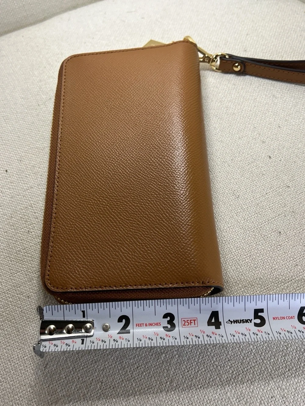 Michael Kors Cognac Saffiano Zip Wristlet